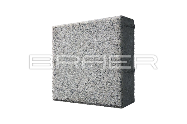 Тротуарная плитка Braer Лувр 60 мм 200х200 мм, цвет: Гранит на белом