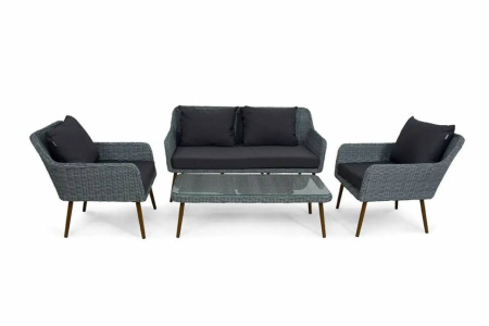 Кресло Mokka Rimini из искусственного ротанга цвет: серый