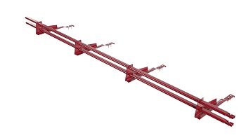 Снегозадержатель для композитной черепицы Borge L=3000 мм, 4 опоры, 2 трубы, овал 25х45 мм, RAL 3003