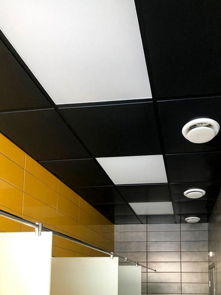 Потолочная кассета алюминиевая Grand Line, Line, открытого типа, 595х595 мм глянцевая, 0.3 мм, Al, без цвета