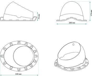 Основание для вент. трубы Krovent Base-VT Seam 125/150 мм зеленый