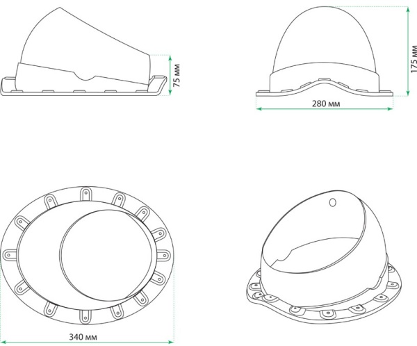Комплект вентиляции Krovent Wave IS 125 серый