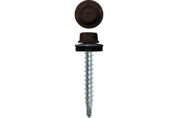 Саморез кровельный Daxmer 4.8х29 мм, сверло №1, RAL 8017, уп.250 шт.