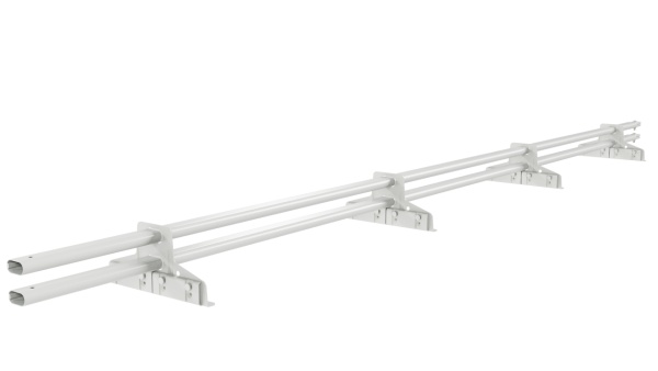 Снегозадержатель для фальцевой кровли Borge L=3000 мм, 4 опоры, 2 трубы, овал 25х45 RAL 9003