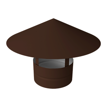 Дымник на трубу GL круглый, 0.5 мм, Satin Matt, Ø100 мм, 230х625 мм, RAL 8017