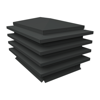 Дымник на трубу GL елочка, 0.5 мм, Satin Matt TX, 390х390 мм, RAL 7016