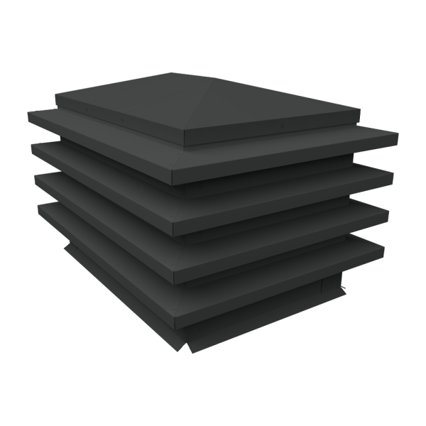 Дымник на трубу GL елочка, 0.5 мм, Satin Matt TX, 390х390 мм, RAL 7016