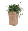 Кашпо для цветов Капучино, плетеное из искусственного ротанга цвет: соломенный