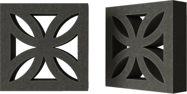 Декоративный бриз-блок Mesterra Cobogo, 250х250 мм 70 мм, 0201, черный