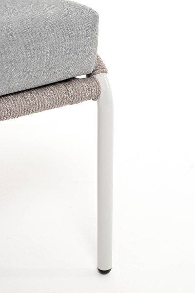 Диван 2-местный из роупа, Милан,карк алюм светло-серый муар,роуп серый меланж круг,ткань светло-сера