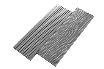 Террасная доска UnoDeck Solid полнотелая 150 мм, L= 4000 мм вельвет и тиснение, цвет: серый