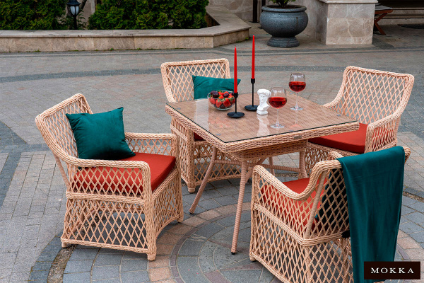 Кресло Mokka Villa Rosa из искусственного ротанга цвет: бежевый