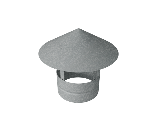 Дымник на трубу GL круглый, 0.45 мм, Zn, Ø80 мм, 230х625 мм, без цвета