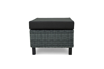 Пуф малый Mokka Bella, плетеный из искуственного ротанга цвет: серый