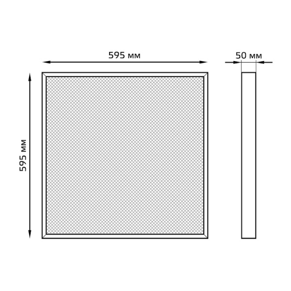 Светодиодная панель Gauss MiR, модульный потолок, 595х595, opal, 6500 К, с драйвером, 30Вт корпус: белый