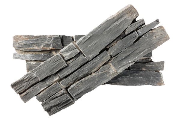 Сланец, 3D панель из камня, 550х200 мм, Country Black slate, 4 шт/уп