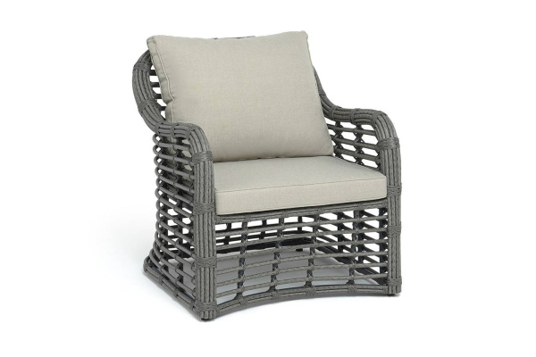 Кресло плетеное из искусственного ротанга, Ницца цвет: серый