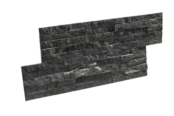 Кварцит, 3D панель из камня, 600х150 мм, Classic Black Quartz, 8 шт/уп