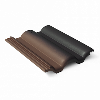 Рядовая черепица Braas Таунус 420х330 мм цвет: антик темно-коричневый