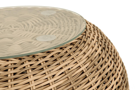 Стол журнальный из искусственного ротанга, Барселона цвет: соломенный