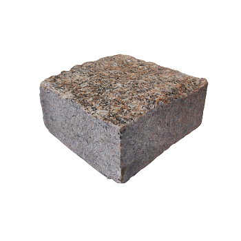 Гранитная брусчатка Сюскюянсаари 50 мм 100х100, пилено-колотая, цвет: красный