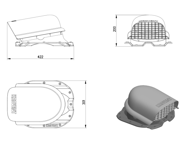Кровельный вентиль Krovent KTV Prof 20 черный