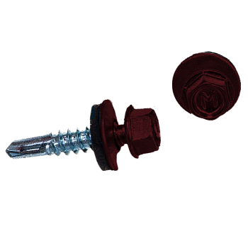 Саморез кровельный Daxmer 5.5х25 мм, сверло №3, RAL 3005, уп.250 шт.