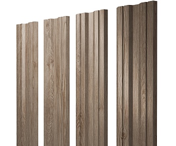 GL Штакетник Twin, фигурный 0.45 мм, Print Elite, White Wood TwinColor