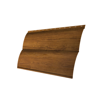 Металлический сайдинг Grand Line, Блок-хаус new 0.45 мм, Print Elite, Golden Wood TwinColor