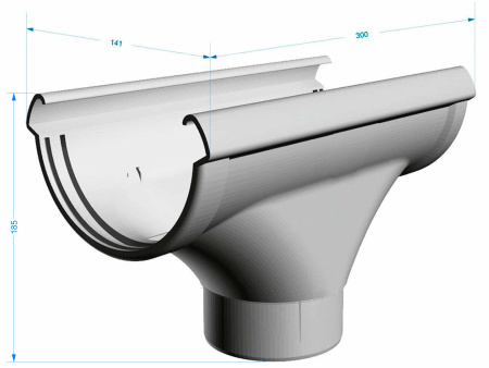 Воронка водосточная, Docke Lux, Ø140/100 мм, цвет: латте