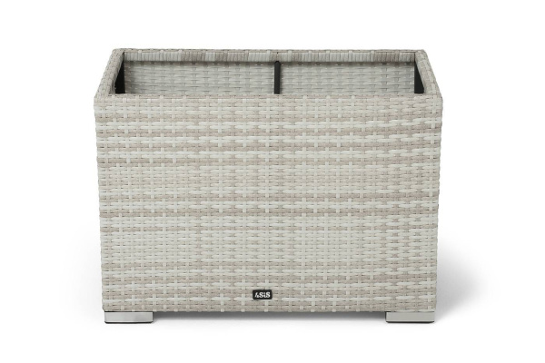 Кашпо для цветов Лунго, плетеное из искусственного ротанга, большое цвет: бежевый