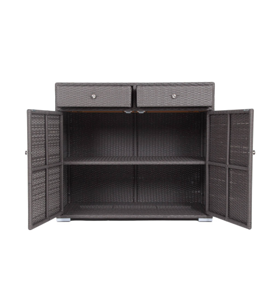 Тумба плетеная из искусственного ротанга, Мальта цвет: графит