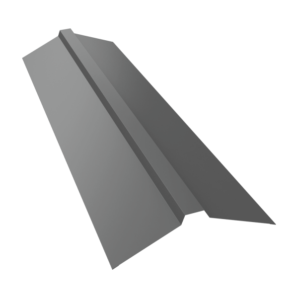 GL Планка конька прямоугольного, 115х30х115 мм 0.45 мм, PE, RAL 9006, L=2000 мм