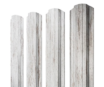 GL Штакетник Прямоугольный, фигурный 0.45 мм, Print Elite, Snow Wood TwinColor