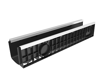 Лоток водоотводный пластиковый Gidrolica Standart+ DN150, h187, с оц насадками