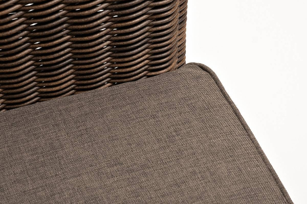 Кресло плетеное из искусственного ротанга, Боно, с подушками коричневый
