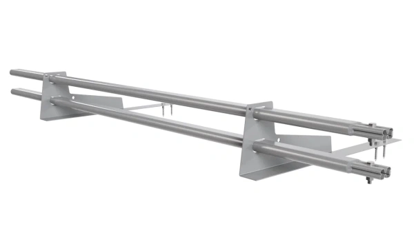 Снегозадержатель для гибкой черепицы Borge L=1500 мм, 2 опоры, 2 трубы, овал 25х45 RAL 7004