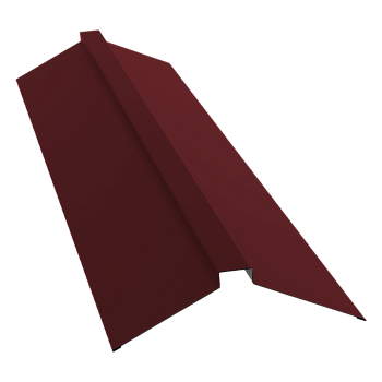 GL Планка конька плоского, 150х40х150 мм 0.45 мм, Drap, RAL 3005, L=2000 мм