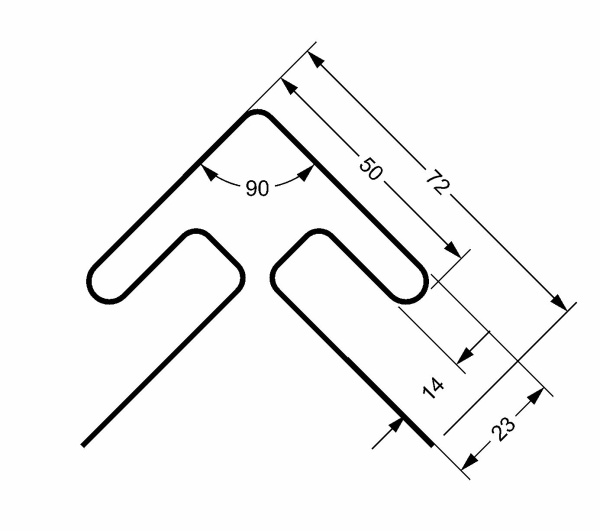 Угол наружный пвх, Grand Line, L=3000 мм, малый Premium Acryl, цвет: графит