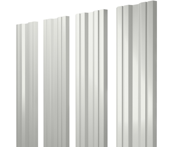 GL Штакетник Twin с прямым резом 0.5 мм, Satin, RAL 9003