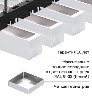 GL Комплект заглушек кубообразной рейки 30х30 мм / 28шт 0.3 мм, Al, белый