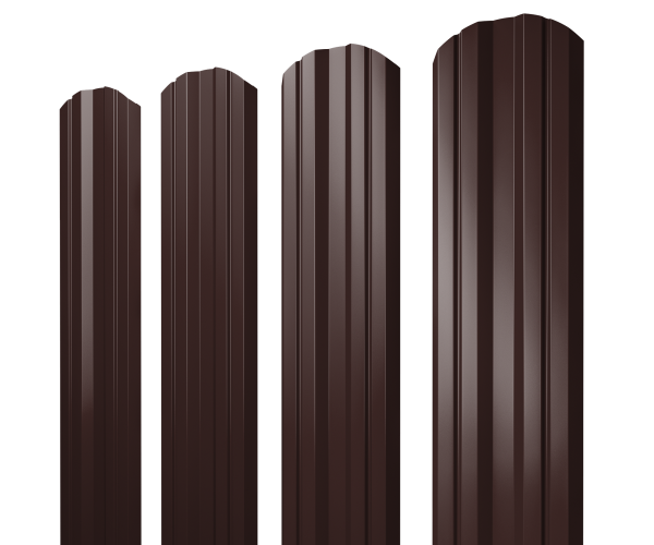 GL Штакетник Twin, фигурный 0.5 мм, GreenCoat Pural Matt BT, RAL 8017