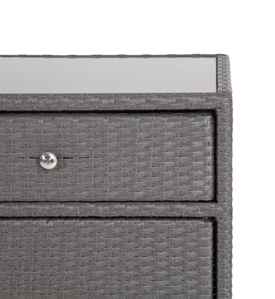 Тумба плетеная из искусственного ротанга, Мальта цвет: графит