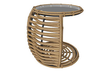 Столик боковой Mokka Majorca, из искусственного ротанга цвет: соломенный