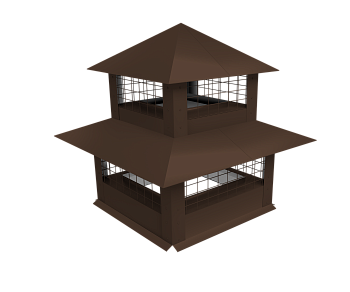 Дымник на трубу GL двойной с сеткой, 0.45 мм, Drap, 610х510 мм, RAL 8017