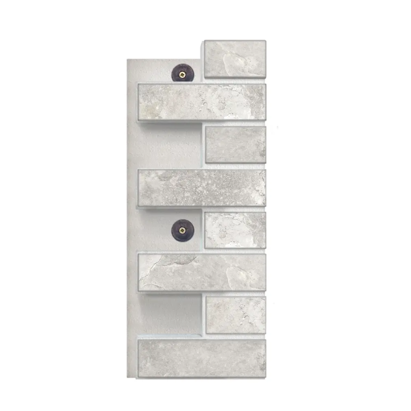 Термопанель угловая Европа с плиткой Keramin, 250х250х600 мм, 80 мм ППС, гладкий, цвет: Колорадо 1