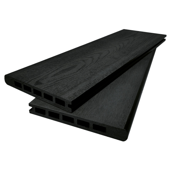 Доска-ступень стартовая ДПК Grand Line, 160х22 мм, L=4000 мм, Шлифовка / тиснение, графит