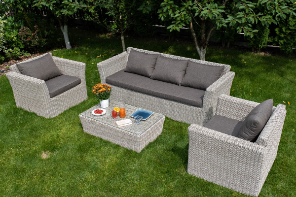 Кресло плетеное из искусственного ротанга, Капучино бежевый