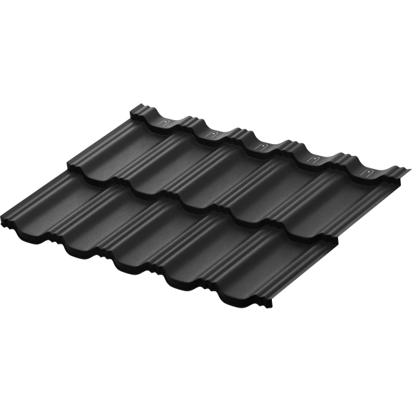 Модульная металлочерепица Aquasystem, Гётеборг XXL 1205х865 мм 0.5 мм, Rooftop Бархат, RAL 9005