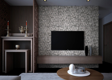 Гранит, 3D панель из камня, 550х200 мм, Country Sesame Grey, 4 шт/уп